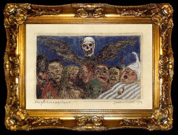 framed  James Ensor The Deadly Sins Dominated by Death, ta009-2